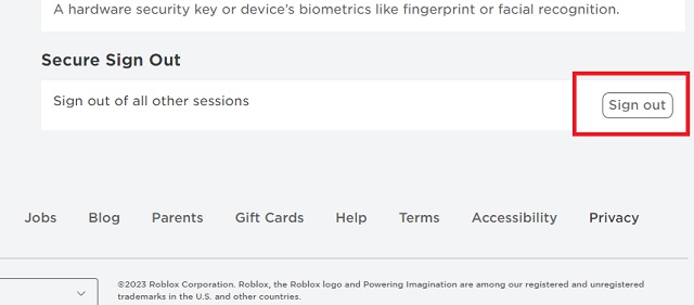 బలవంతంగా లాగ్అవుట్ Roblox